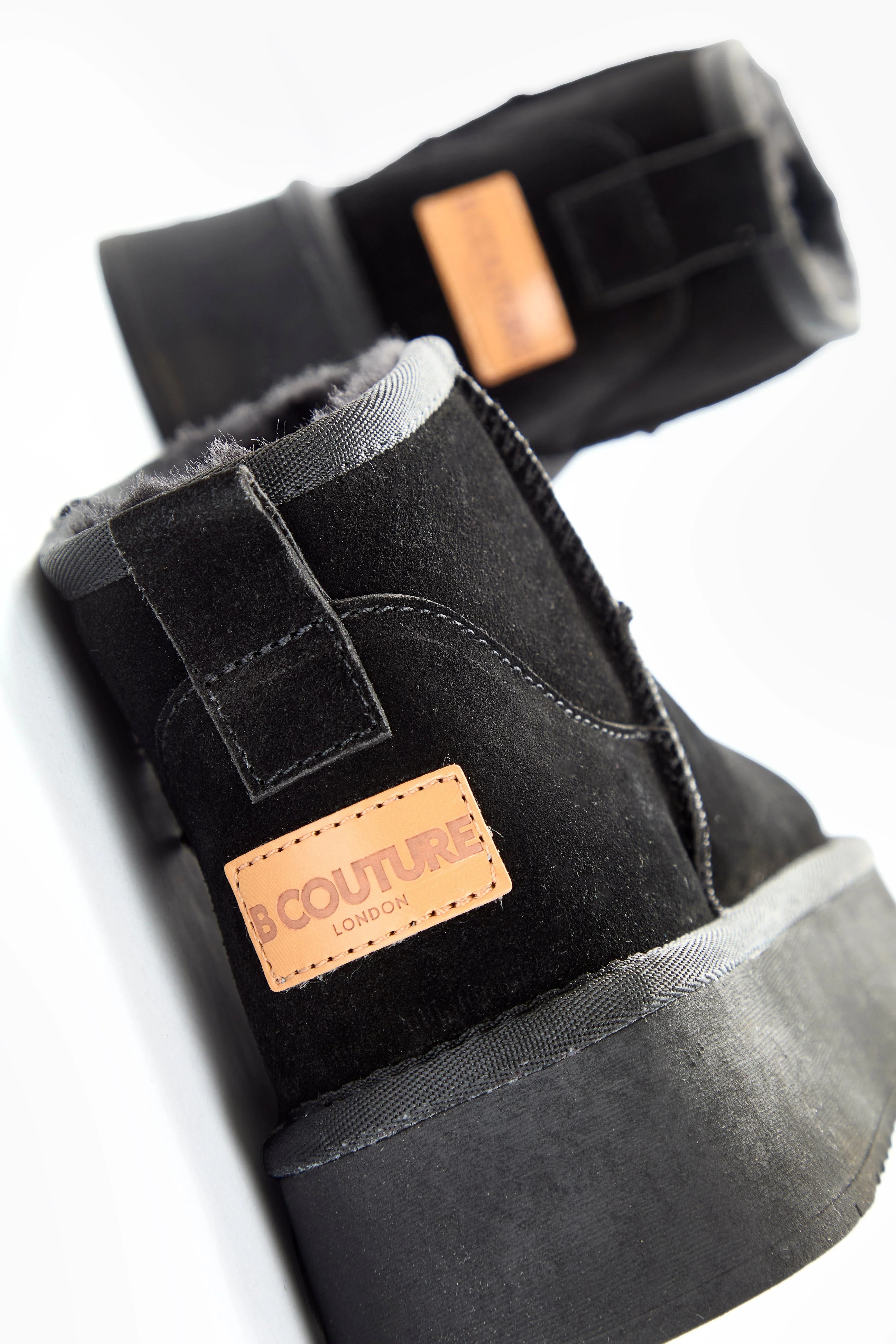 Amwell Genuine Suede Mini Boots - Black - Image 3