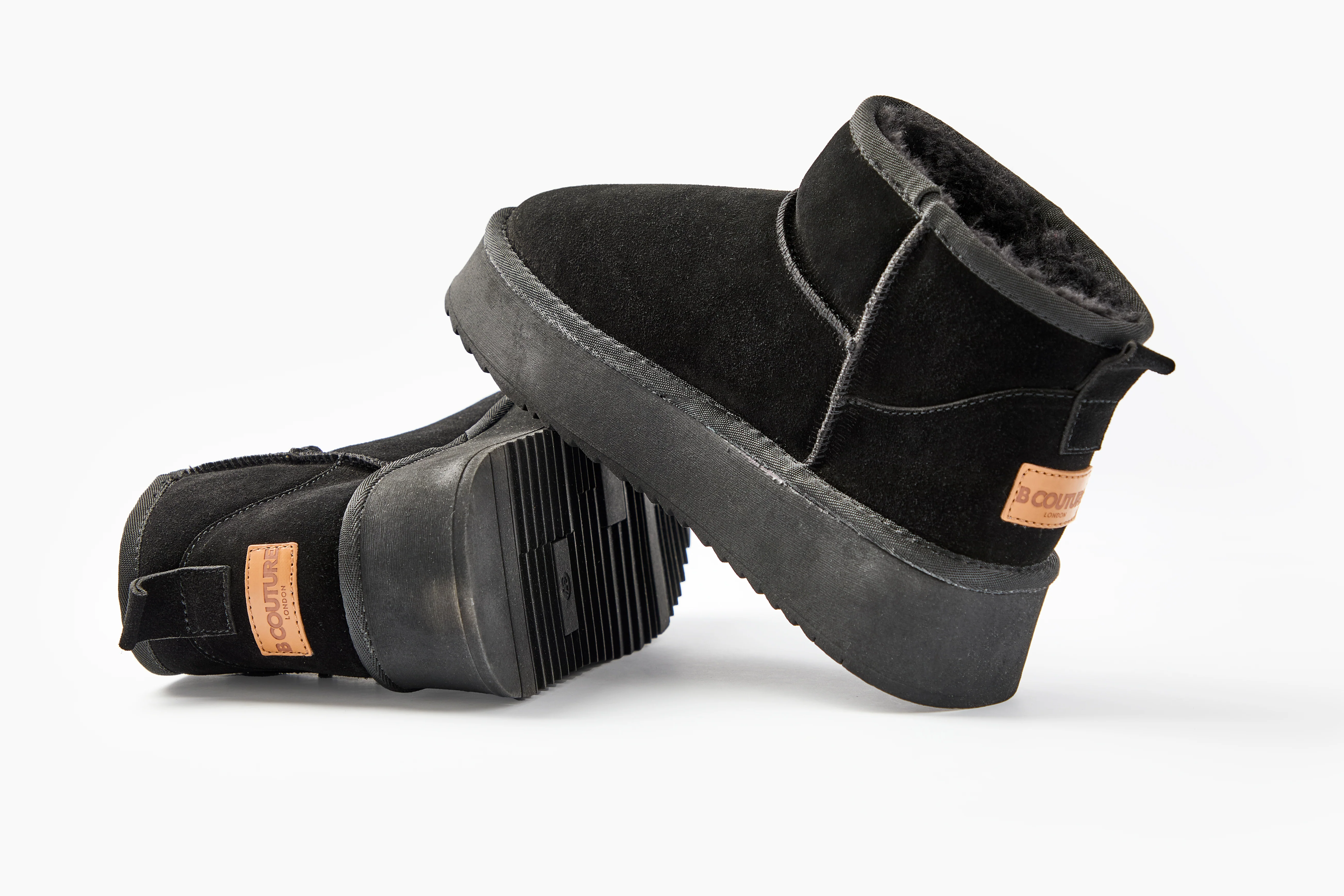 Amwell Genuine Suede Mini Boots - Black - Image 4