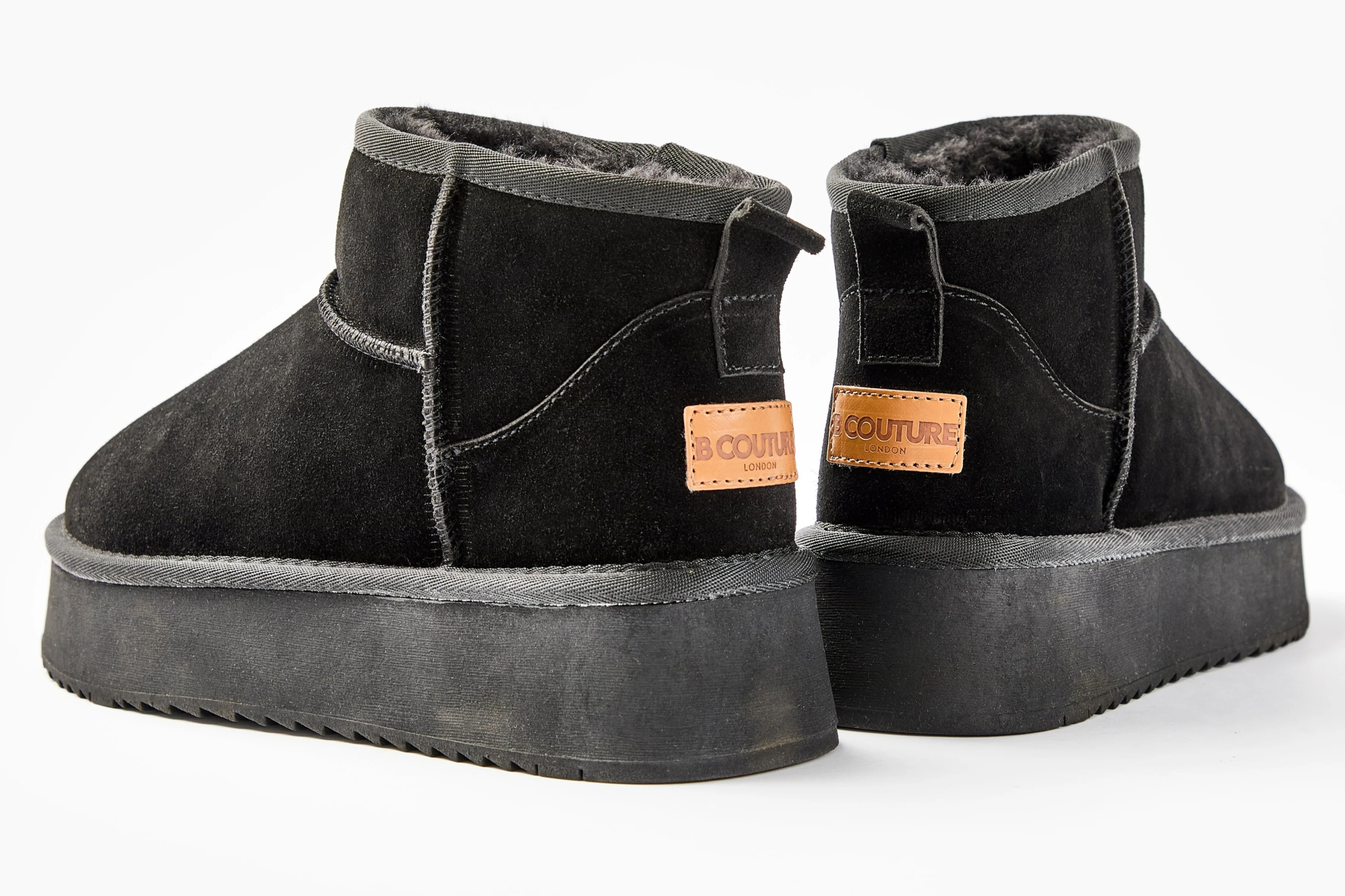 Amwell Genuine Suede Mini Boots - Black - Image 5