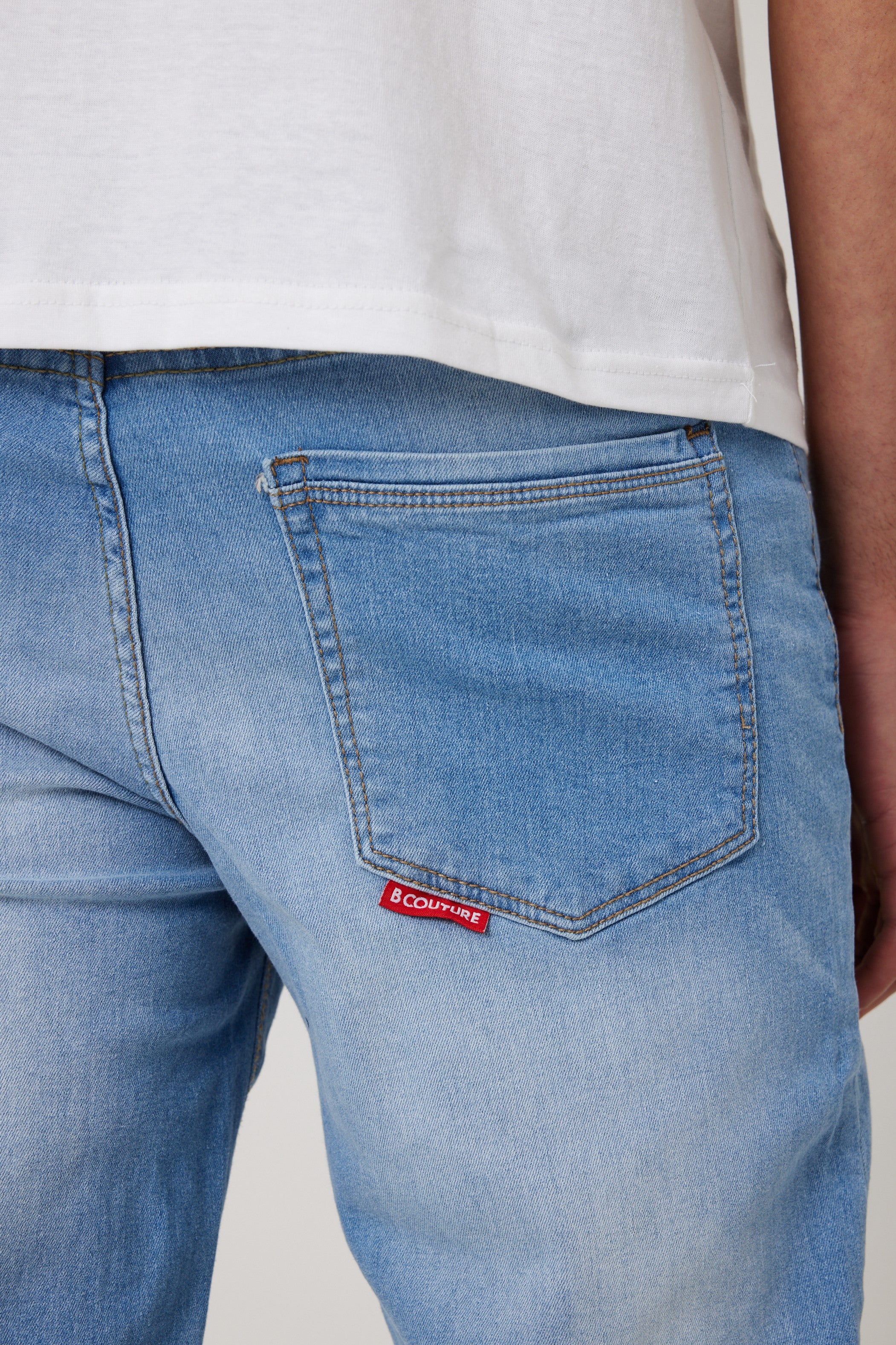 Beckenham Straight Fit Stretch Denim Jeans - Ice Blue - Image 3