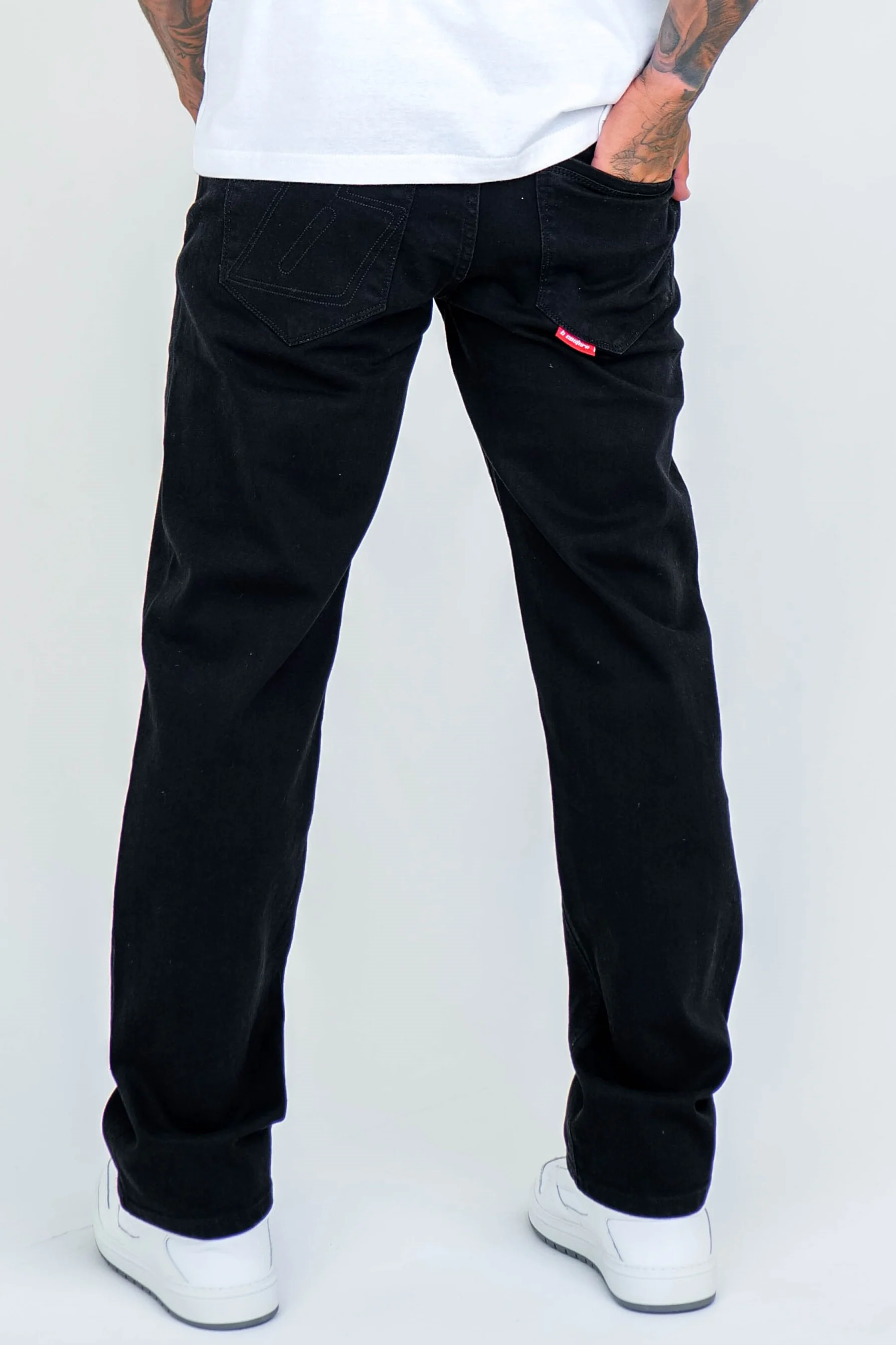 Beckenham Straight Fit Stretch Denim Jeans - Black - Image 4