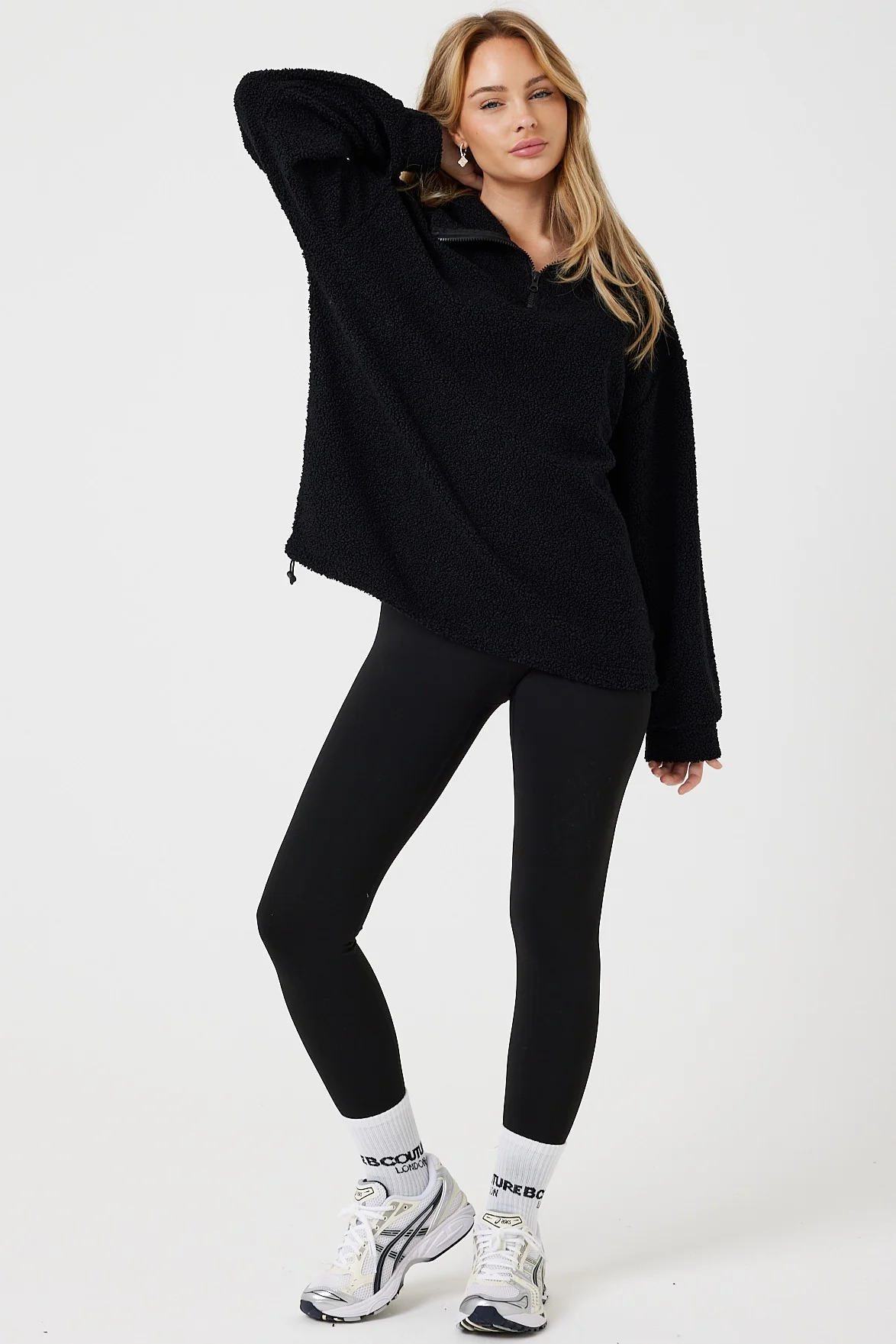 Belmore Borg Jumper & Leggings Set - Black - Image 5