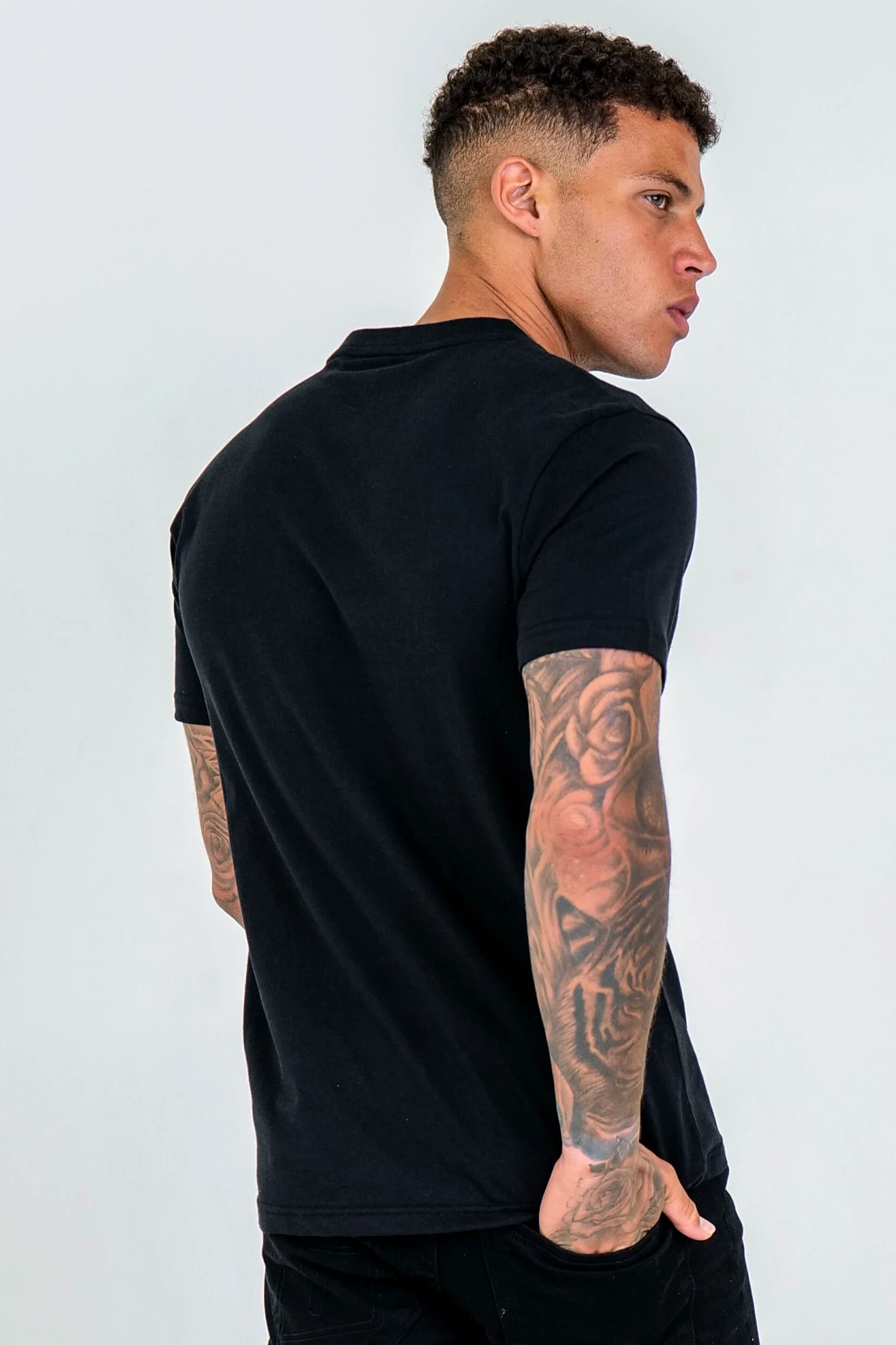 Boston Street Regular Fit Cotton T-Shirt - Black - Image 4