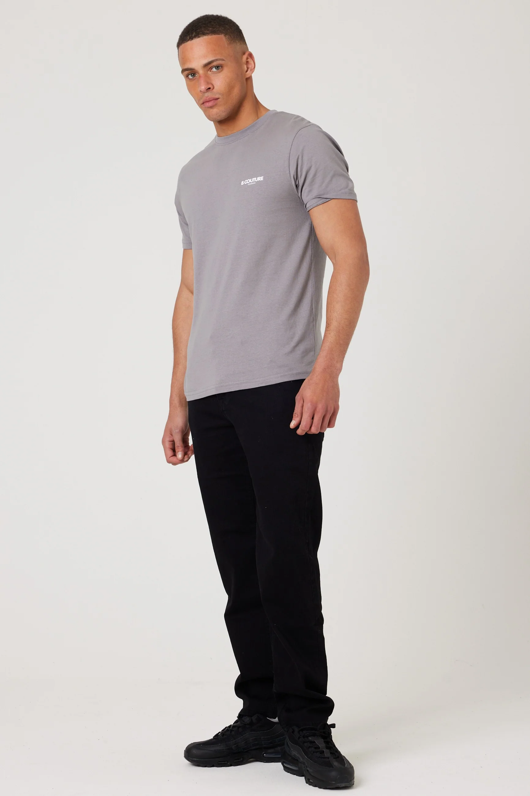 Boston Street Regular Fit Cotton T-Shirt - Dark Grey - Image 3