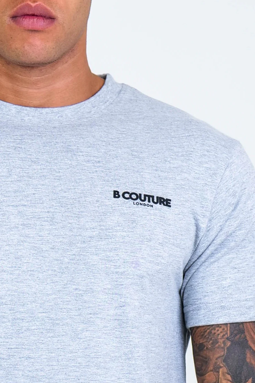 Boston Street Regular Fit Cotton T-Shirt - Grey Marl - Image 3
