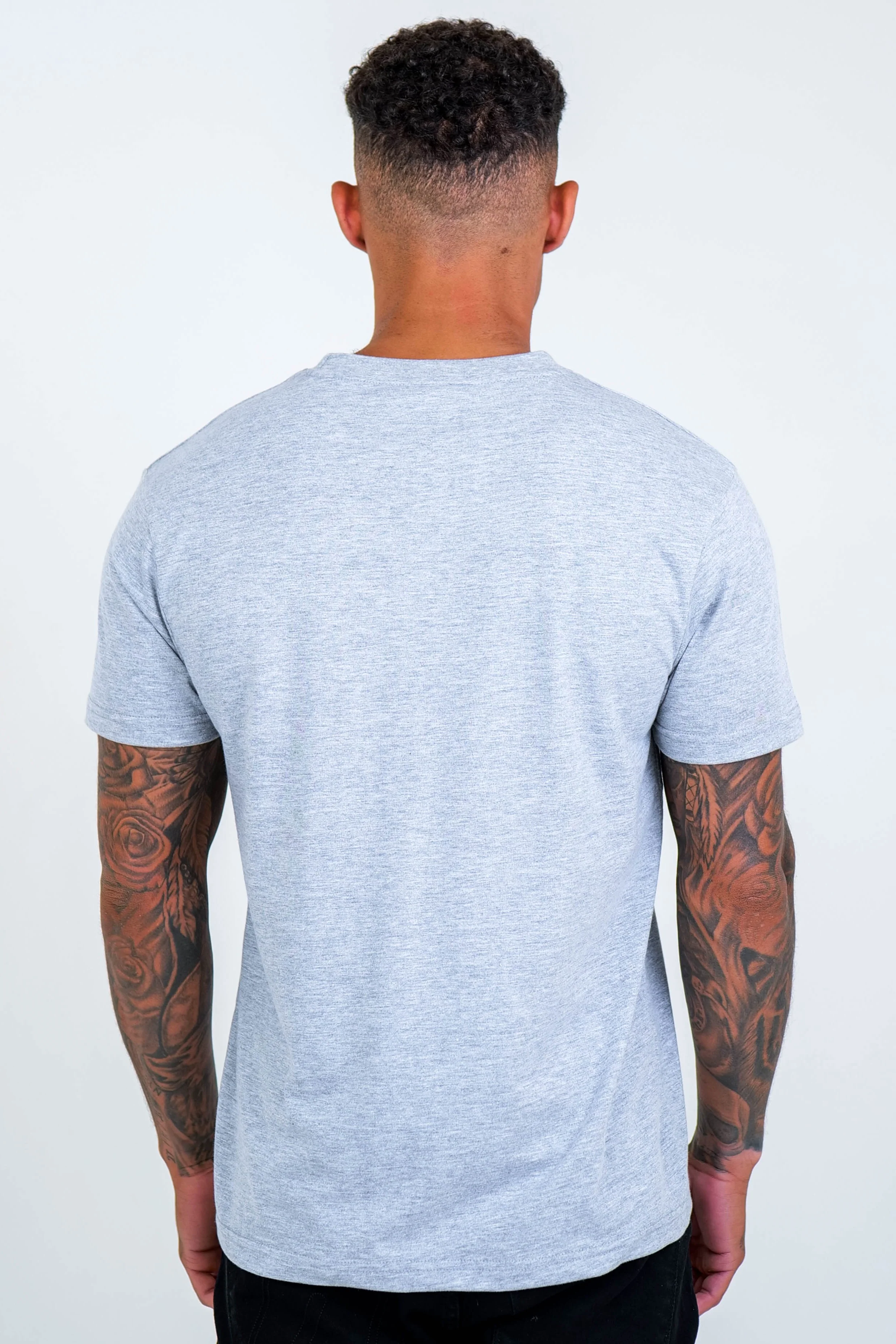 Boston Street Regular Fit Cotton T-Shirt - Grey Marl - Image 4