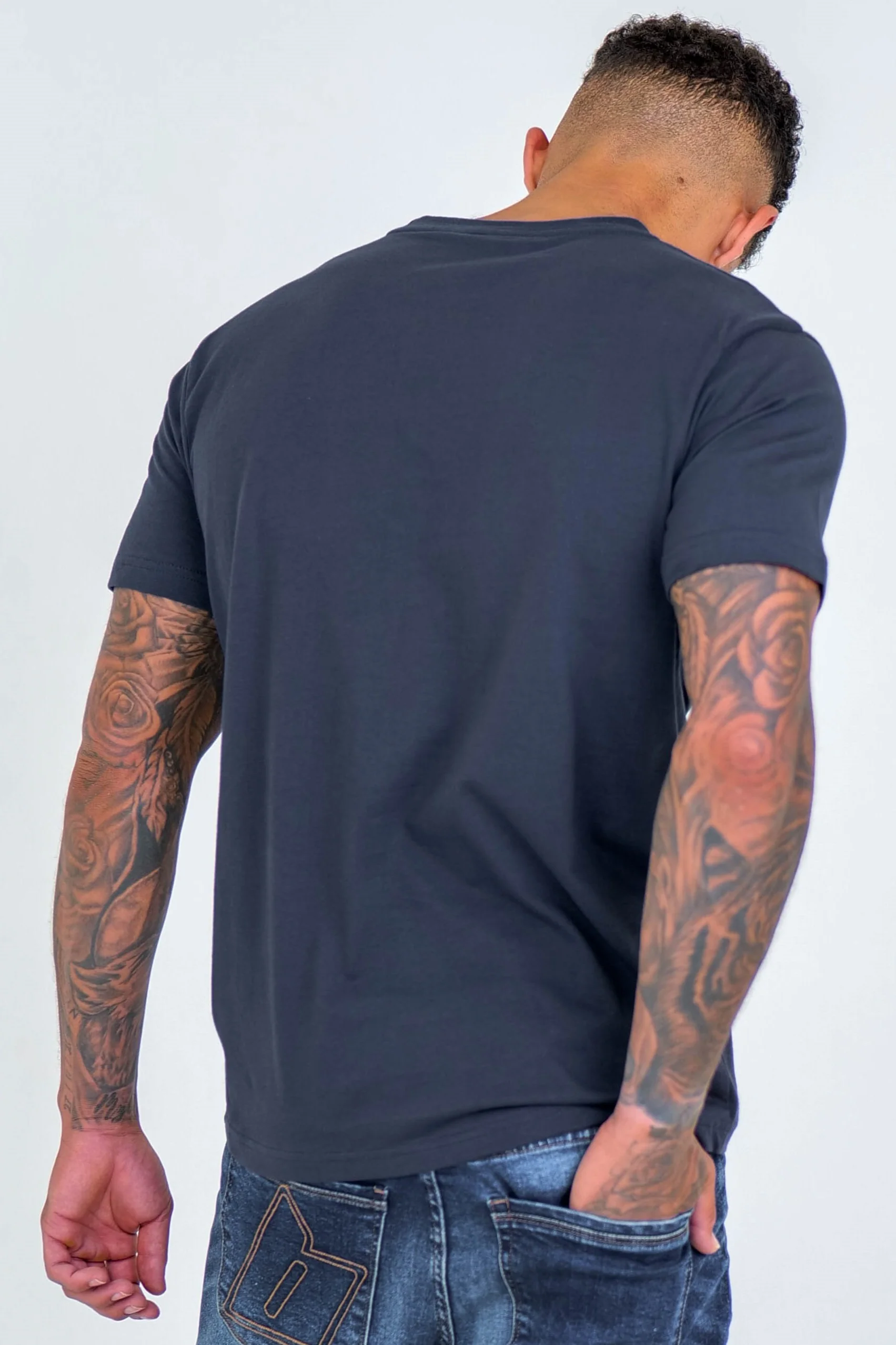 Boston Street Regular Fit Cotton T-Shirt - Navy - Image 4