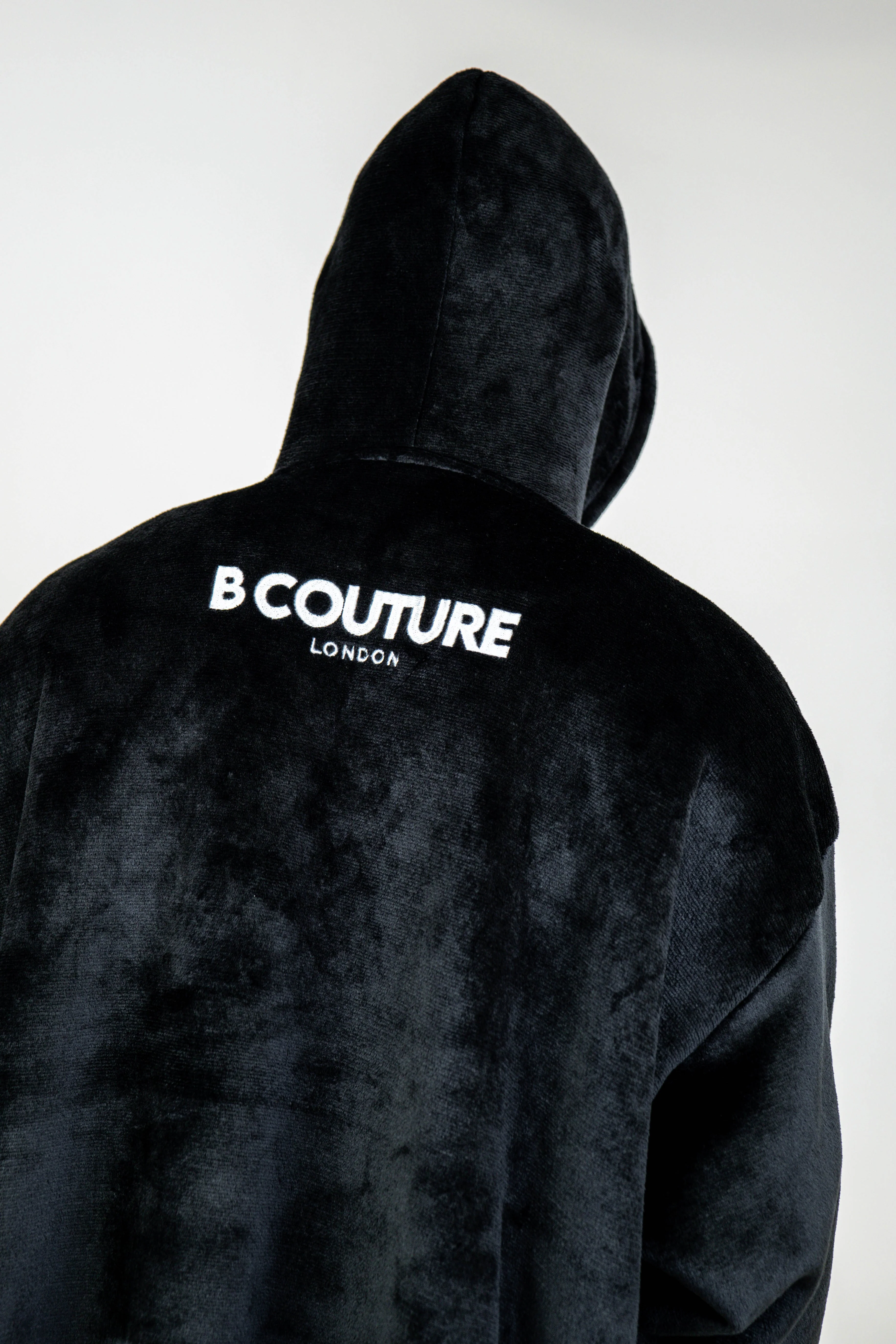 Brunswick Double Weight Fleece Blanket Hoodie - Black - Image 4