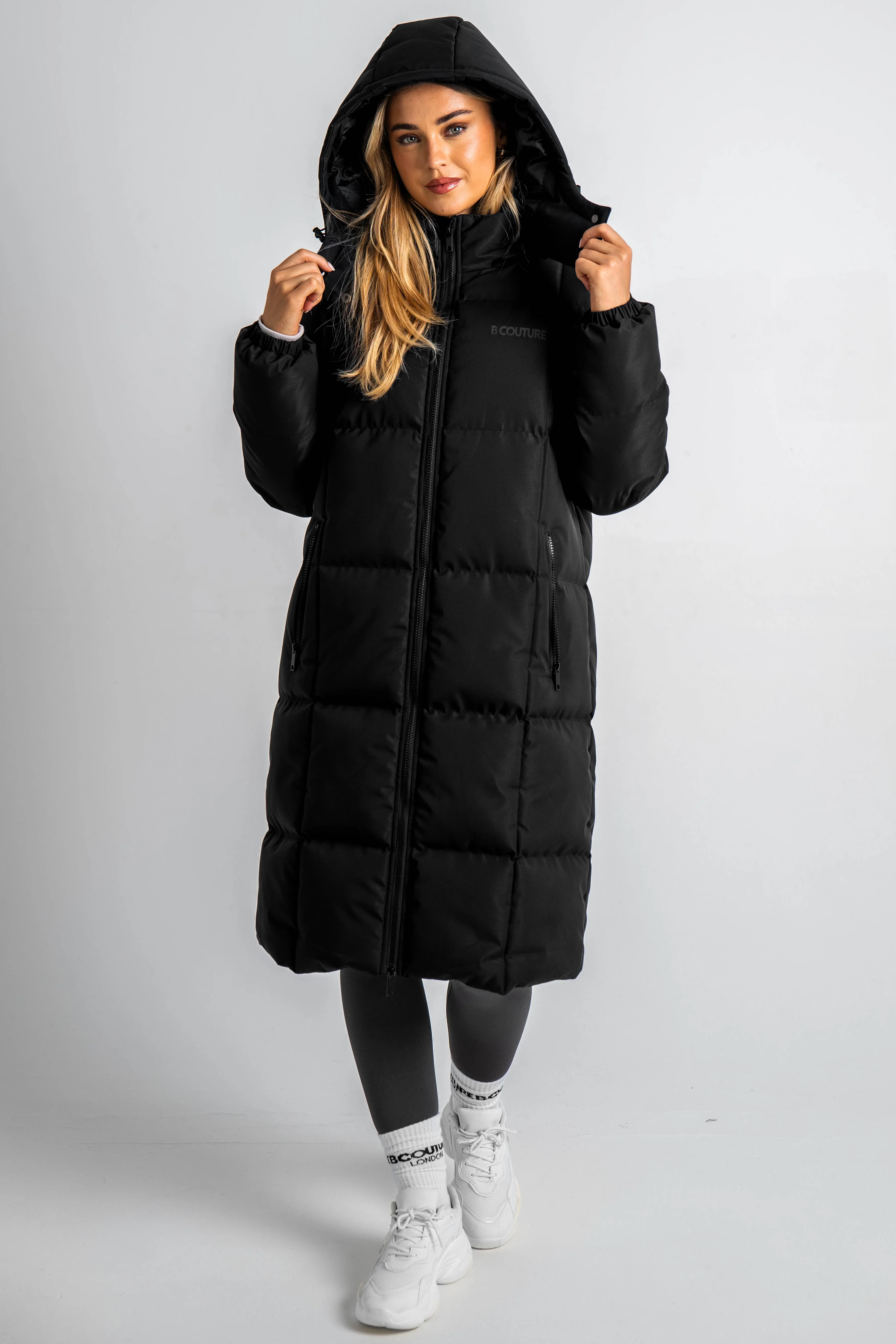 Chamberlain Oversized Longline Puffer Coat - Black - Image 3