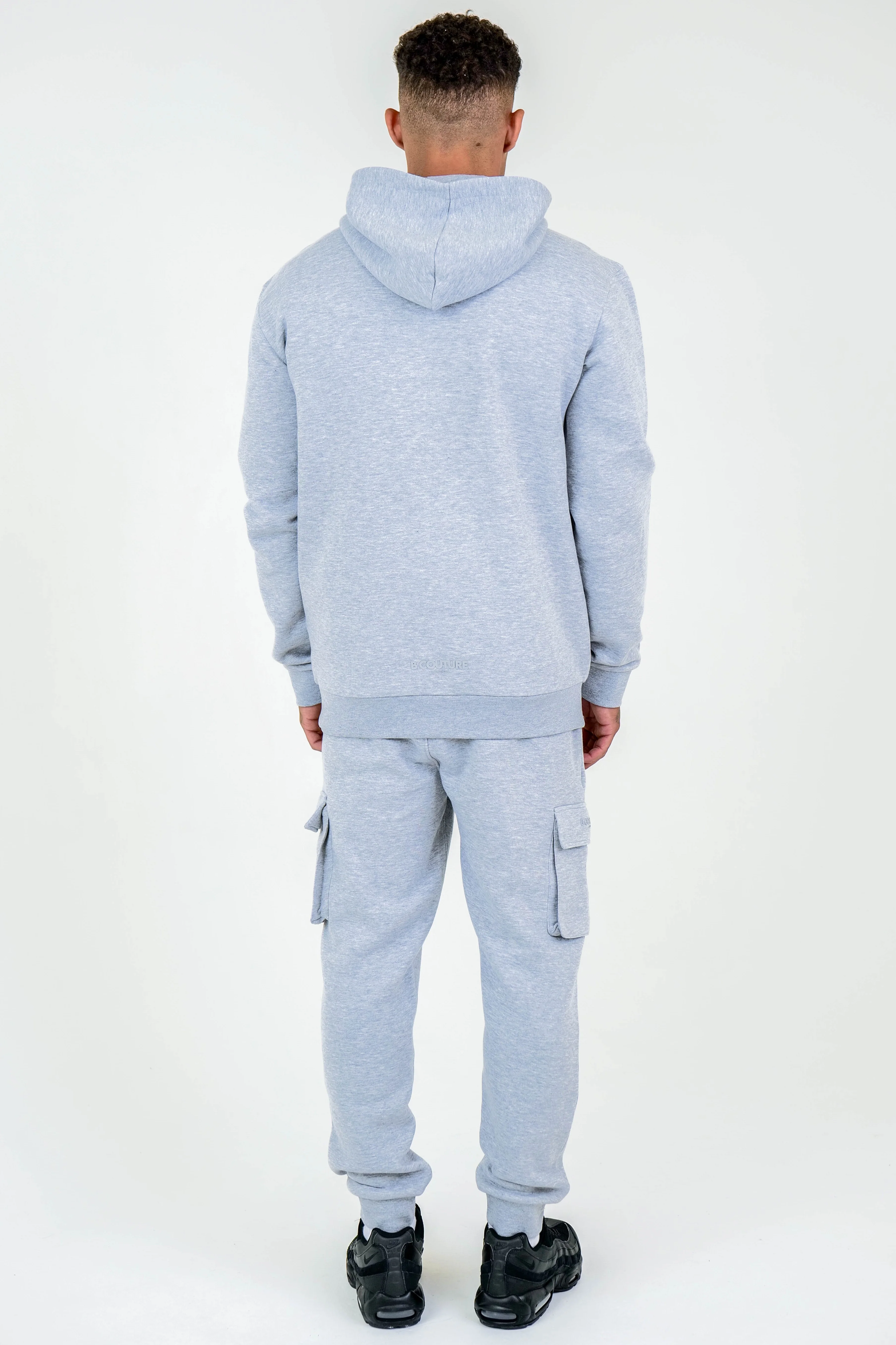 Compton Street Cargo Fleece Tracksuit - Grey Marl - Image 4