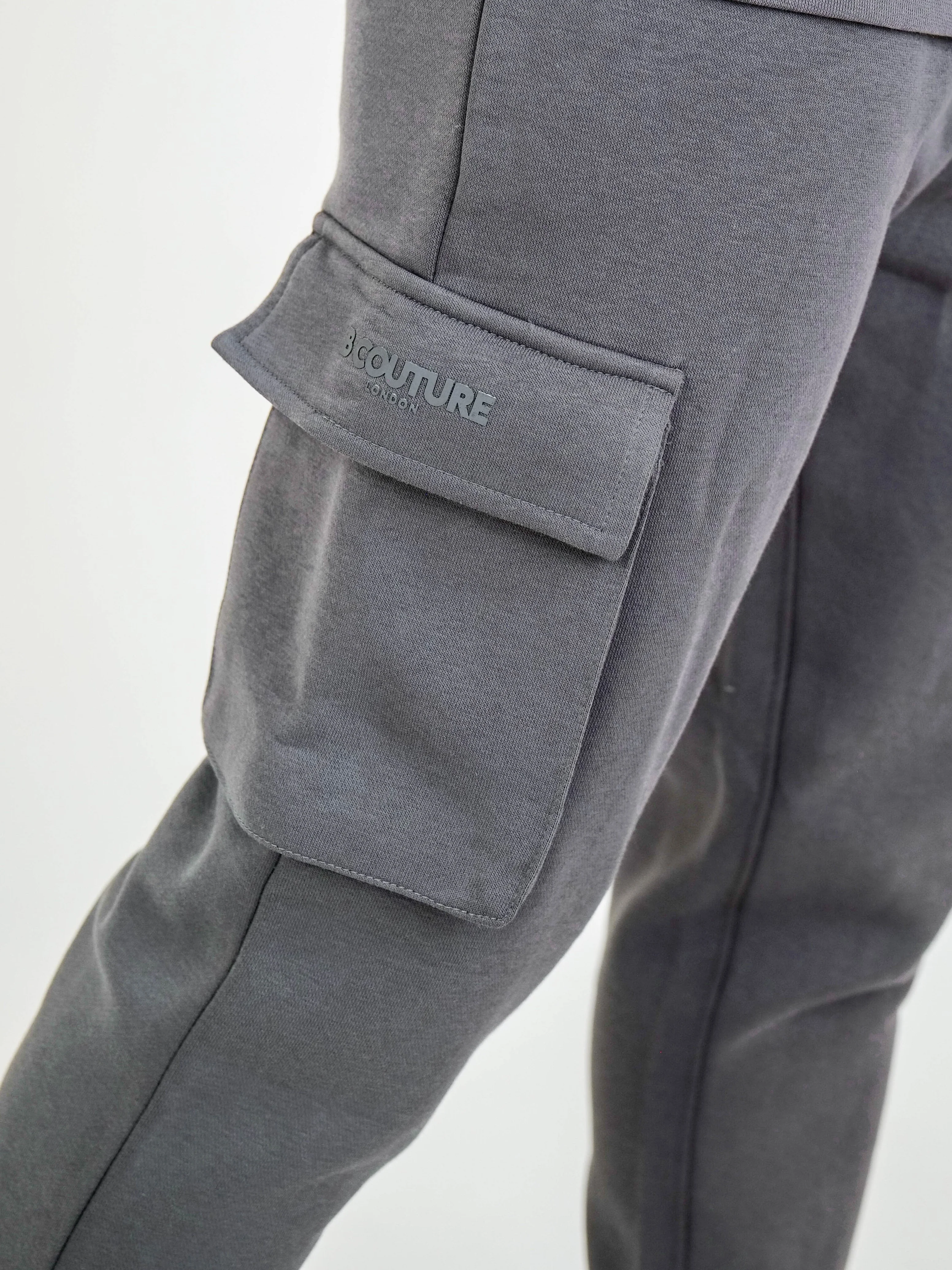 Compton Street Cargo Fleece Tracksuit - Pewter - Image 3