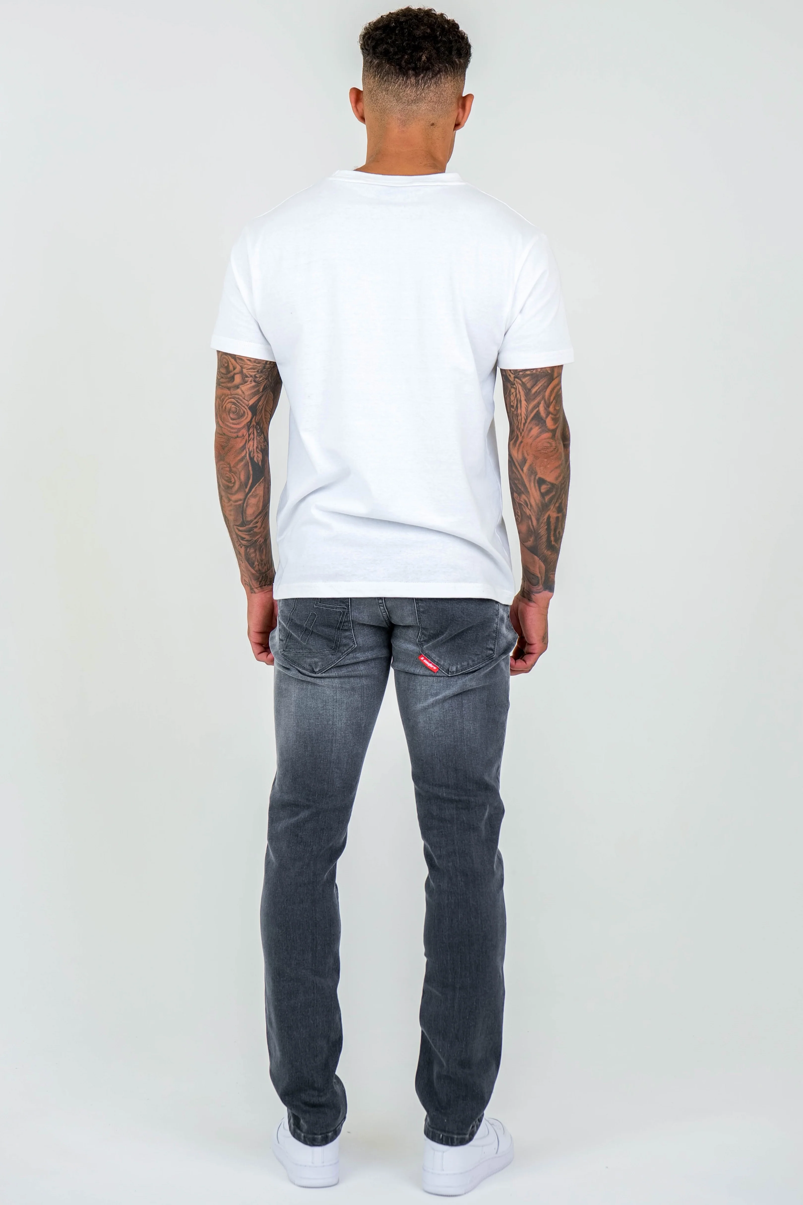 Farnfield Taper Fit Stretch Denim Jeans - Grey - Image 4