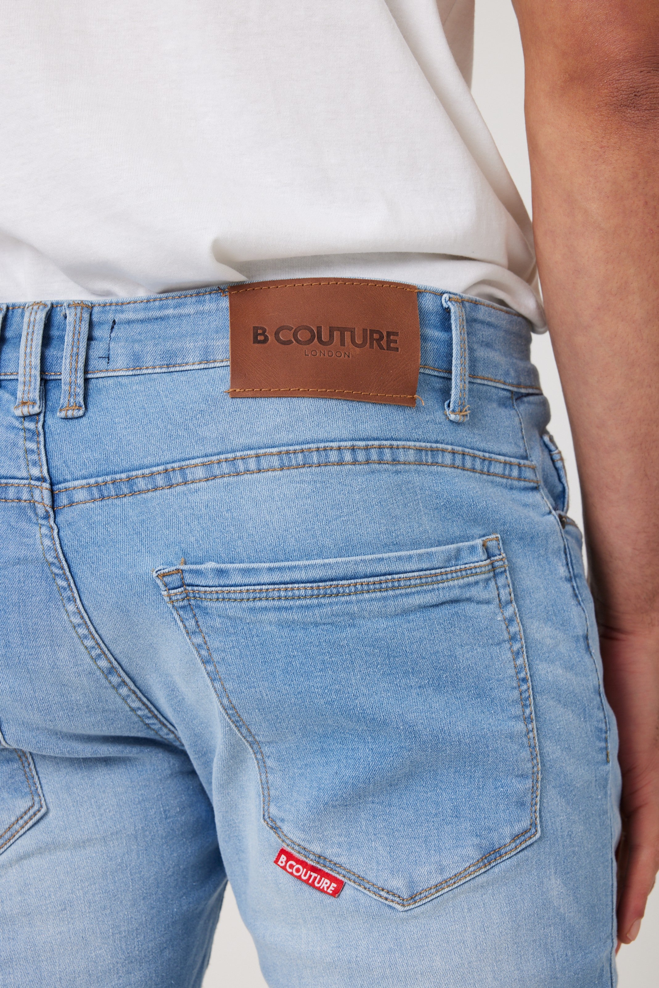 Farnfield Taper Fit Stretch Denim Jeans - Ice Blue - Image 3