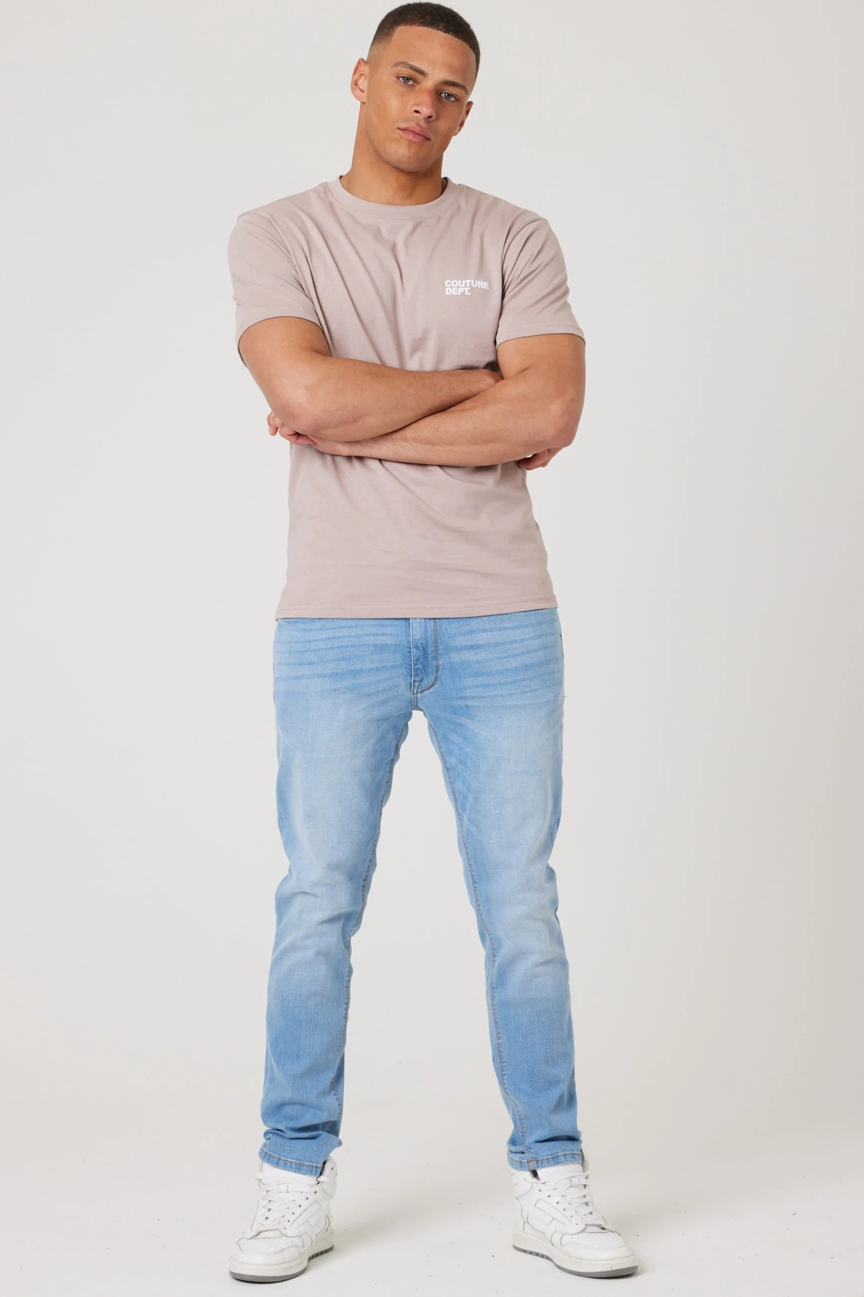 Farnfield Taper Fit Stretch Denim Jeans - Ice Blue - Image 4