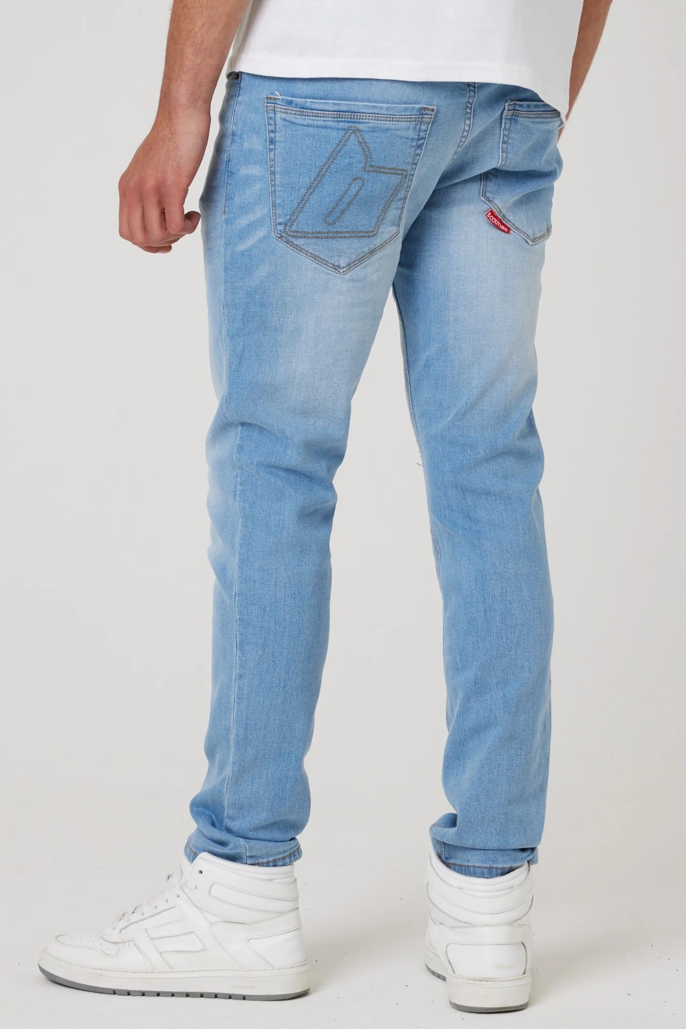 Farnfield Taper Fit Stretch Denim Jeans - Ice Blue - Image 5