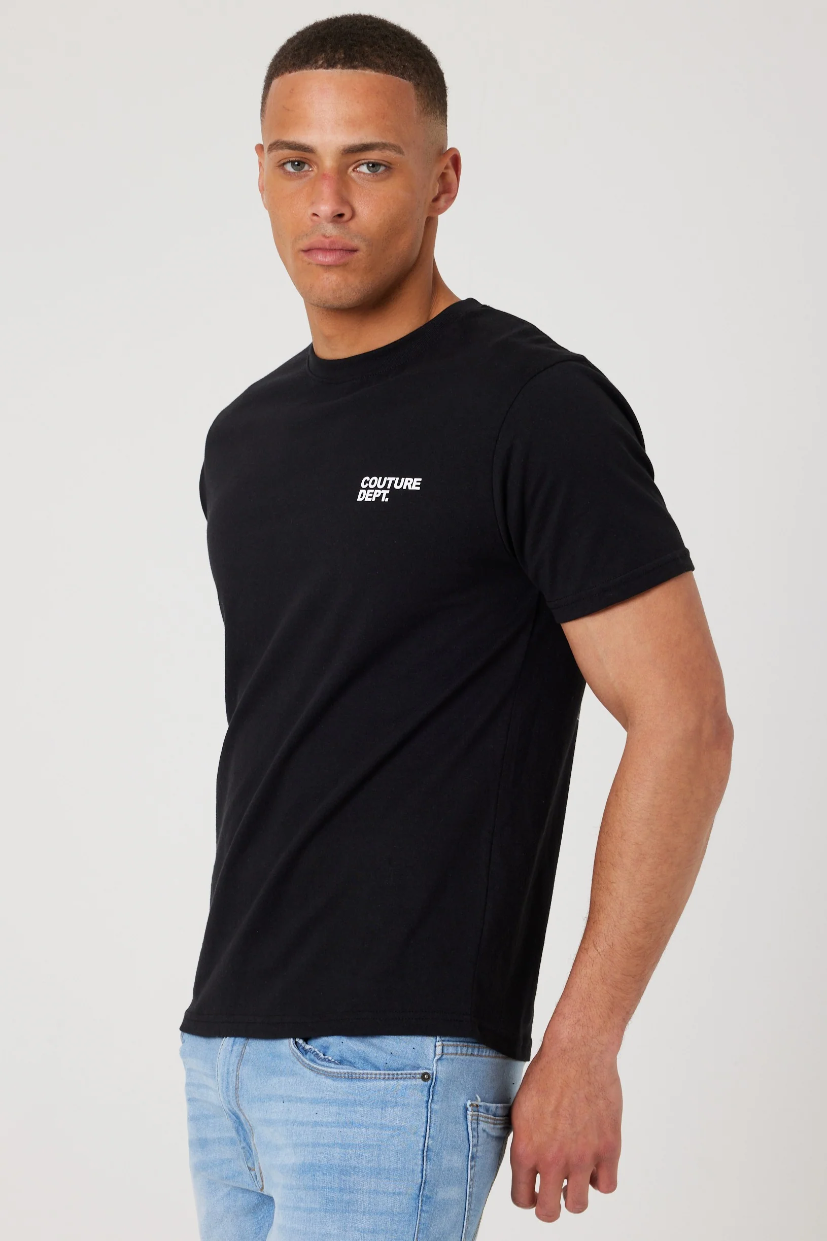 Haydon Walk Regular Fit Cotton T-Shirt - Black/White - Image 3