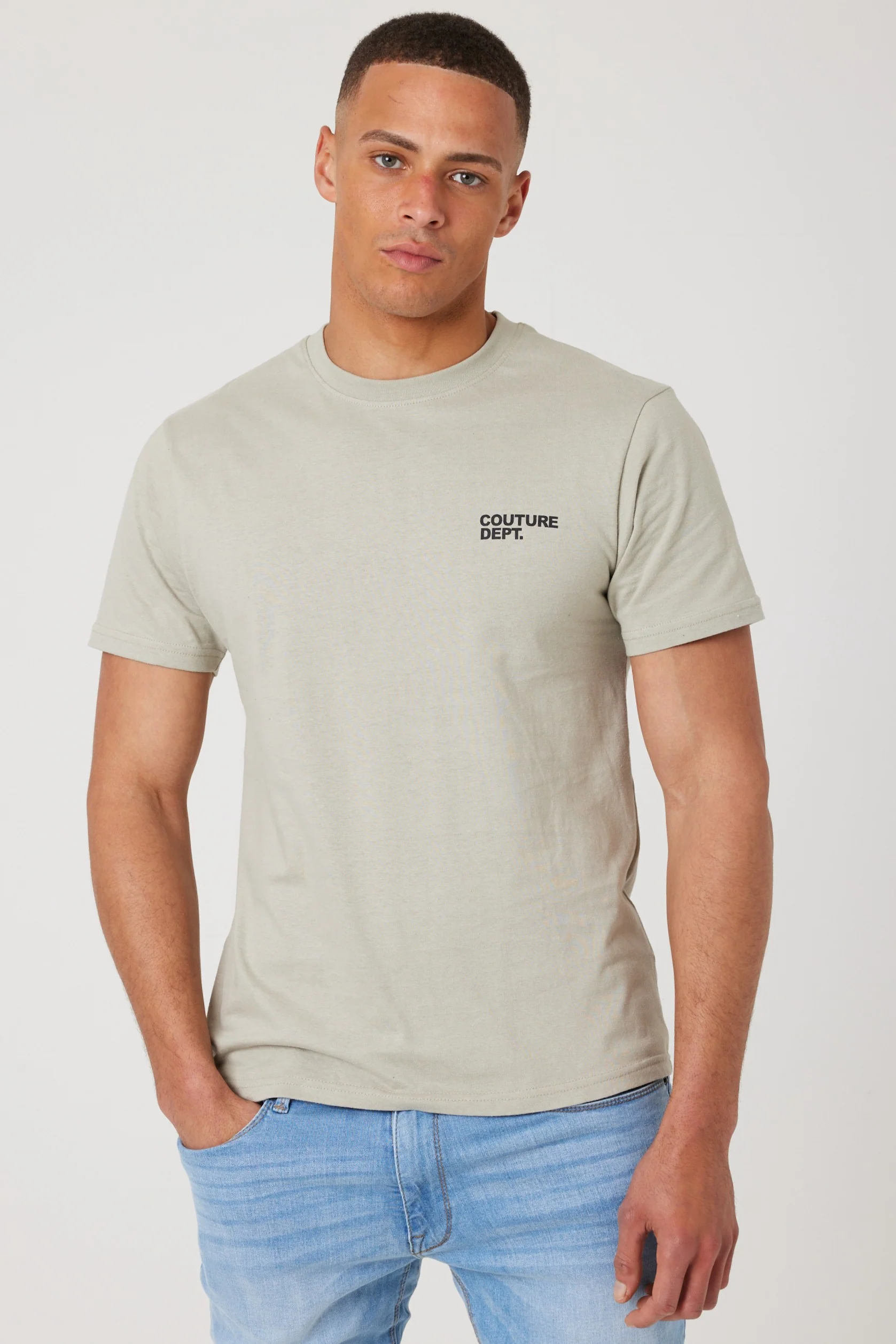 Haydon Walk Regular Fit Cotton T-Shirt - Stone - Image 3