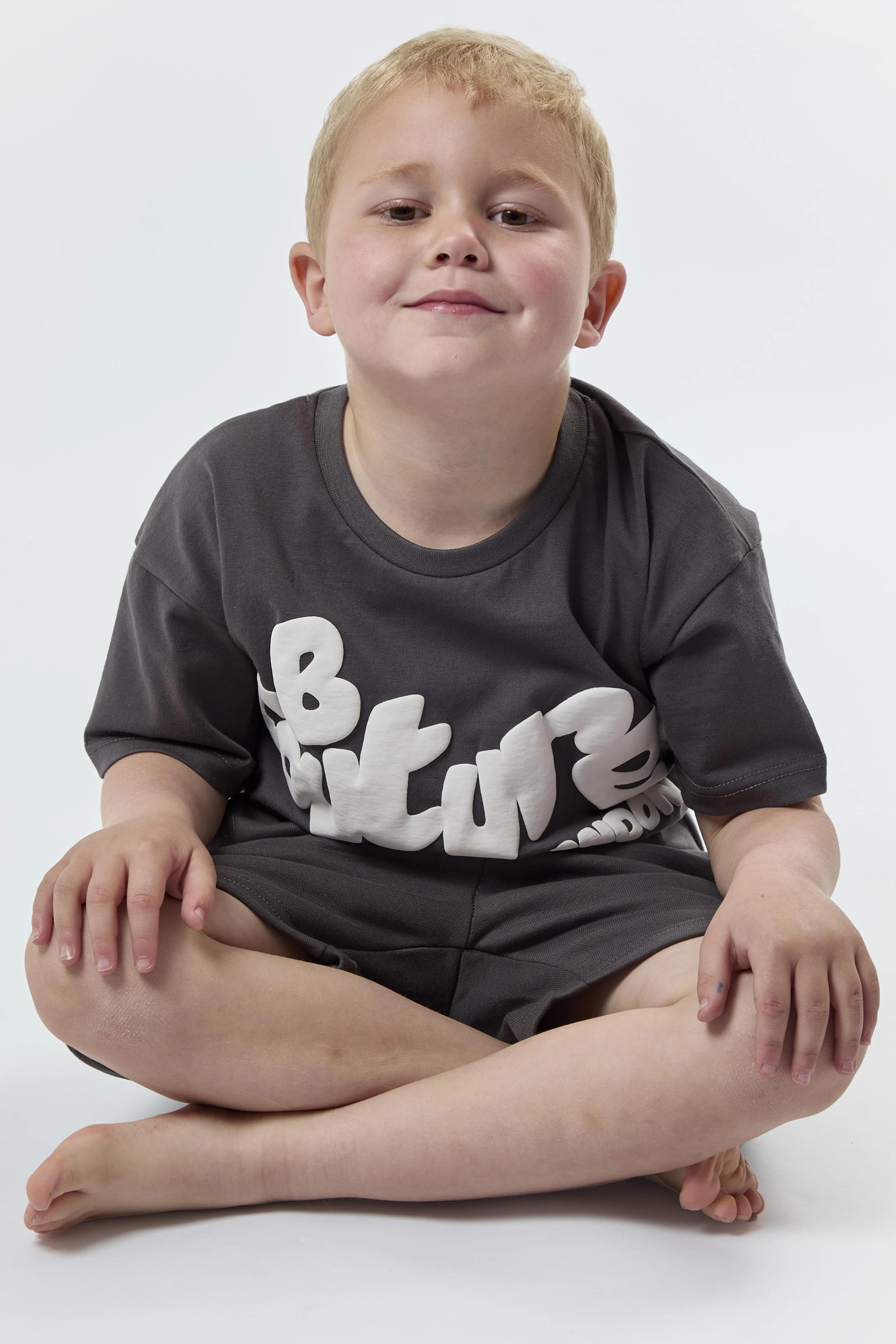 Arlington Childrens Shorts & T-Shirt Set - Charcoal - Image 3