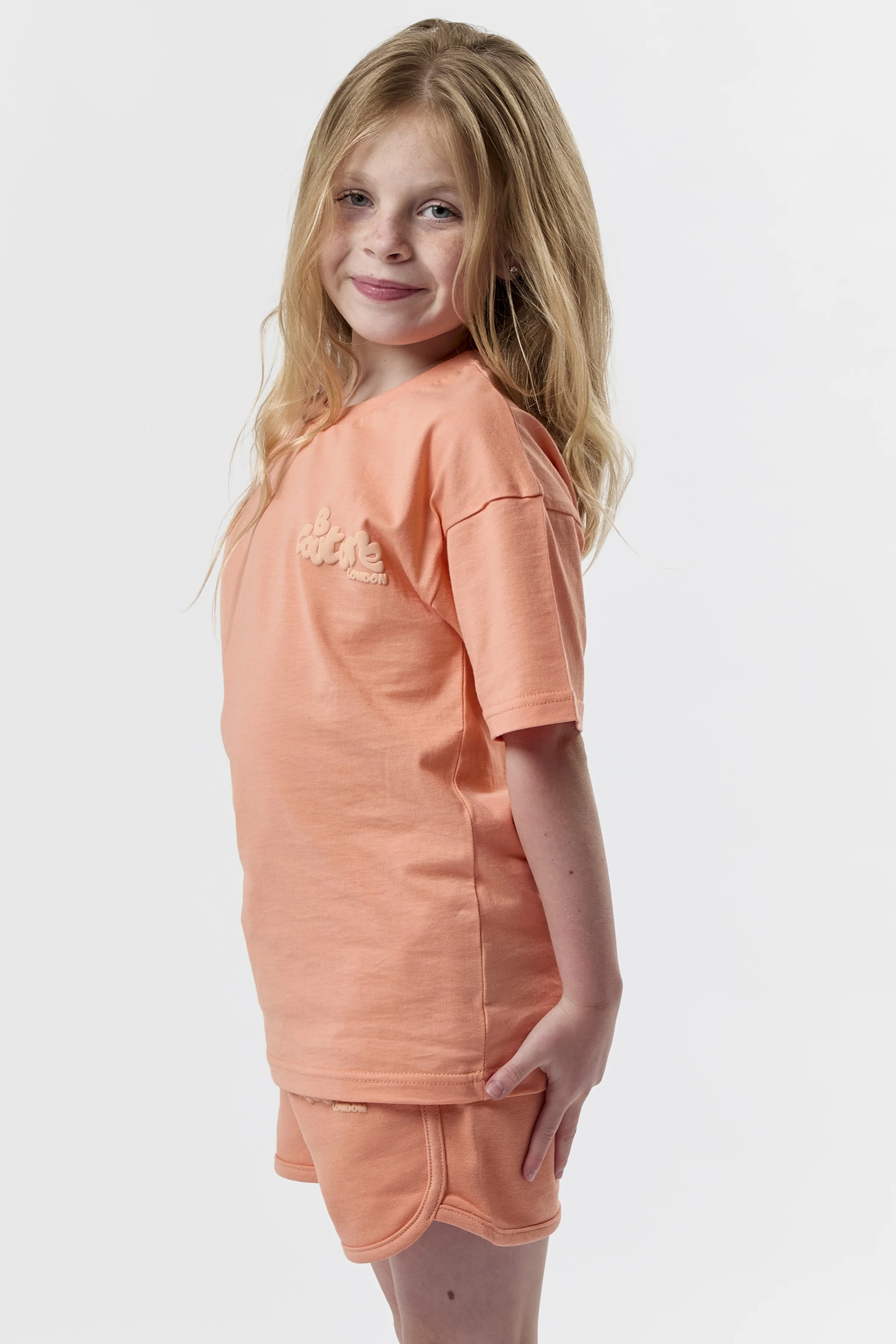 Harper Girls Shorts & T-Shirt Set - Coral - Image 3