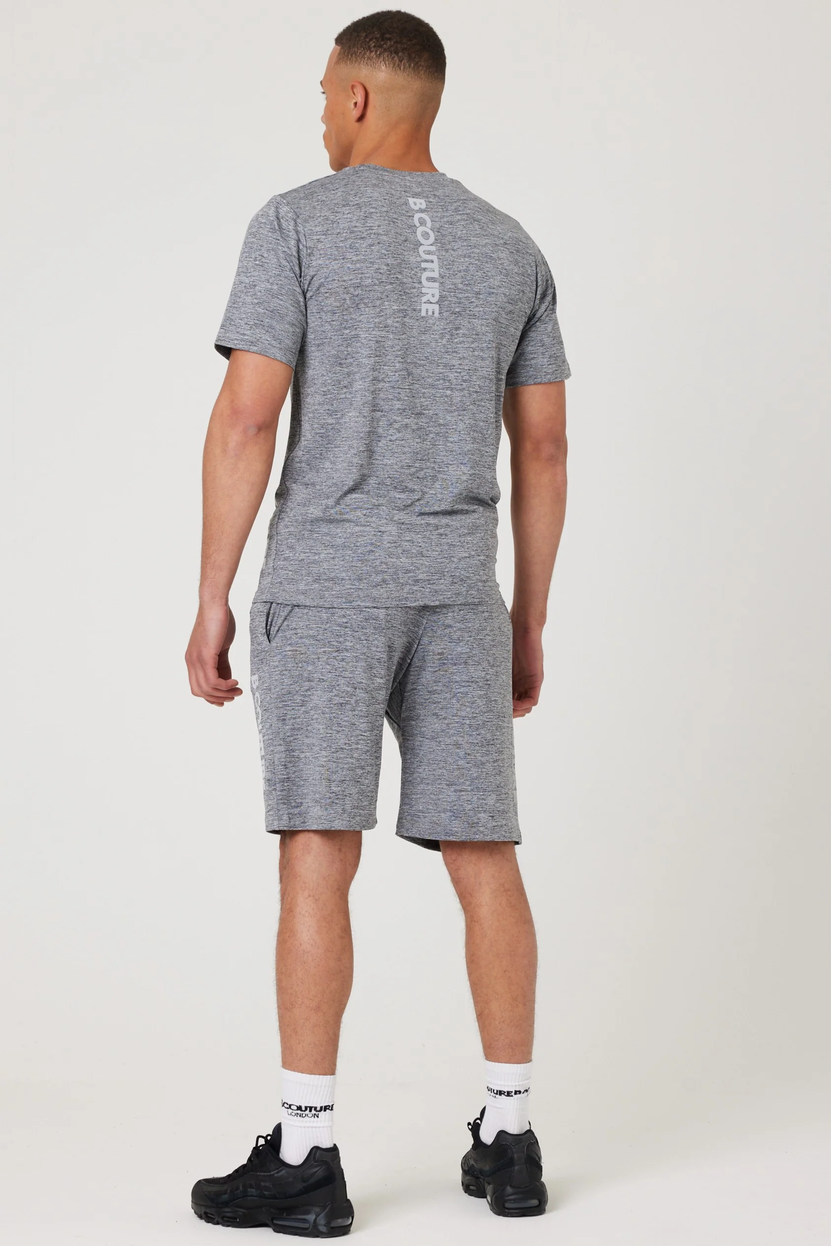 Moreton Gym Shorts, Quarter-Zip Top & T-Shirt Set - Grey - Image 7