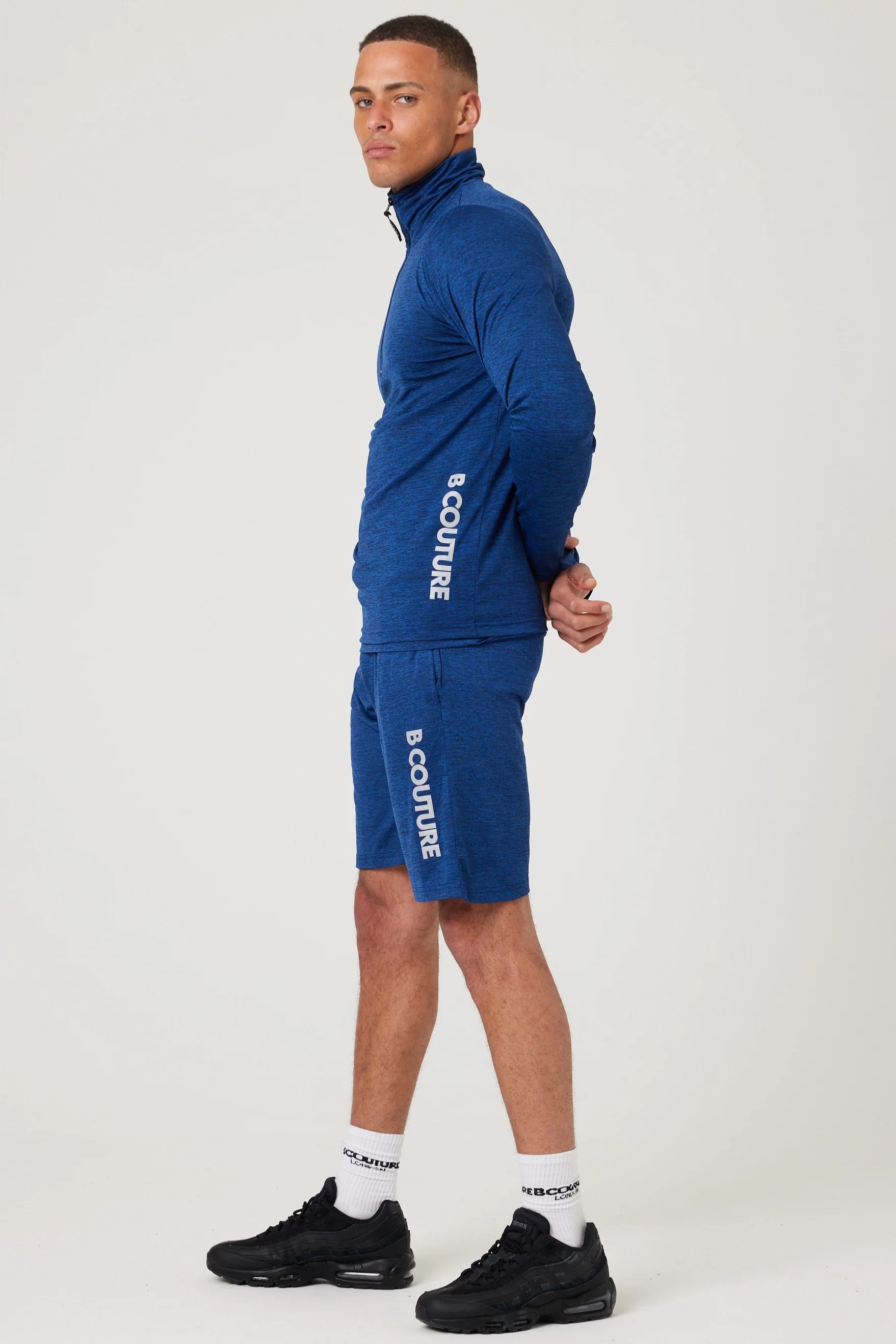 Moreton Gym Shorts, Quarter-Zip Top & T-Shirt Set - Navy - Image 5