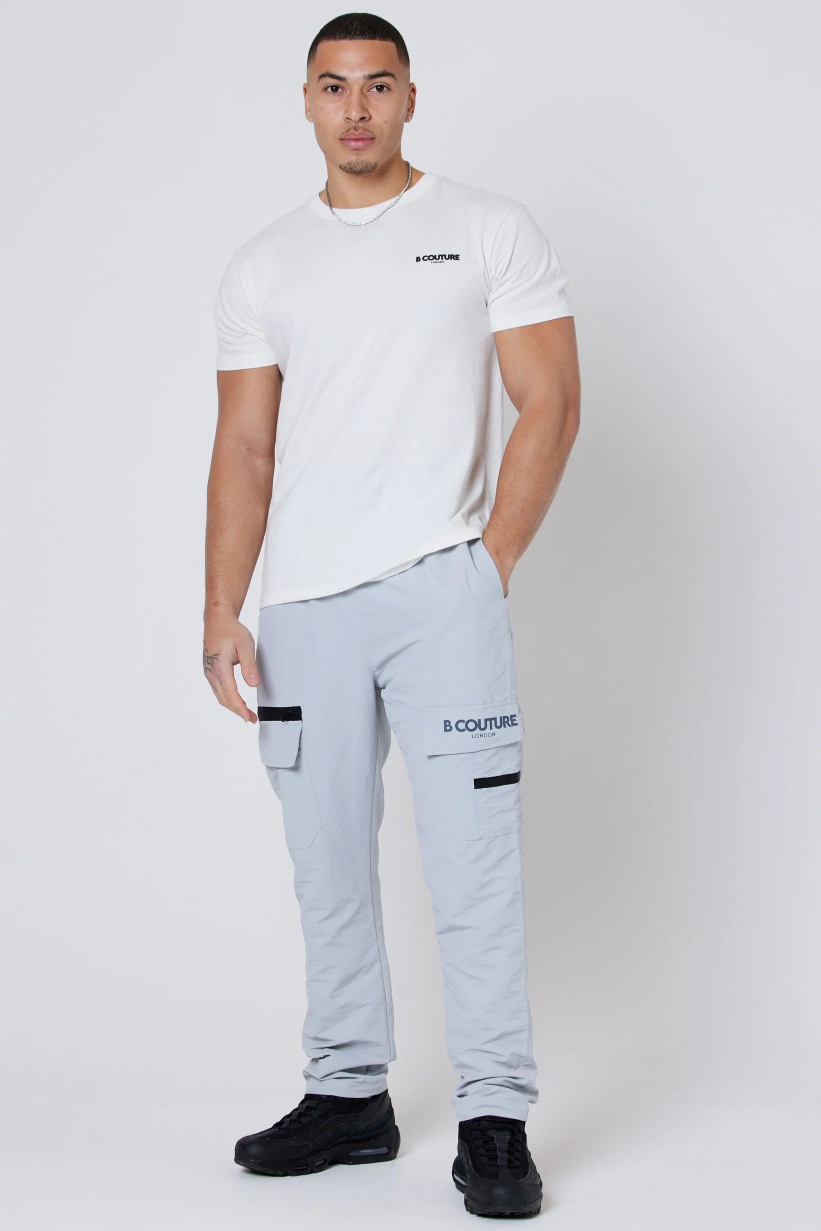 Westmore Land Tech Cargo Joggers - Light Grey - Image 3