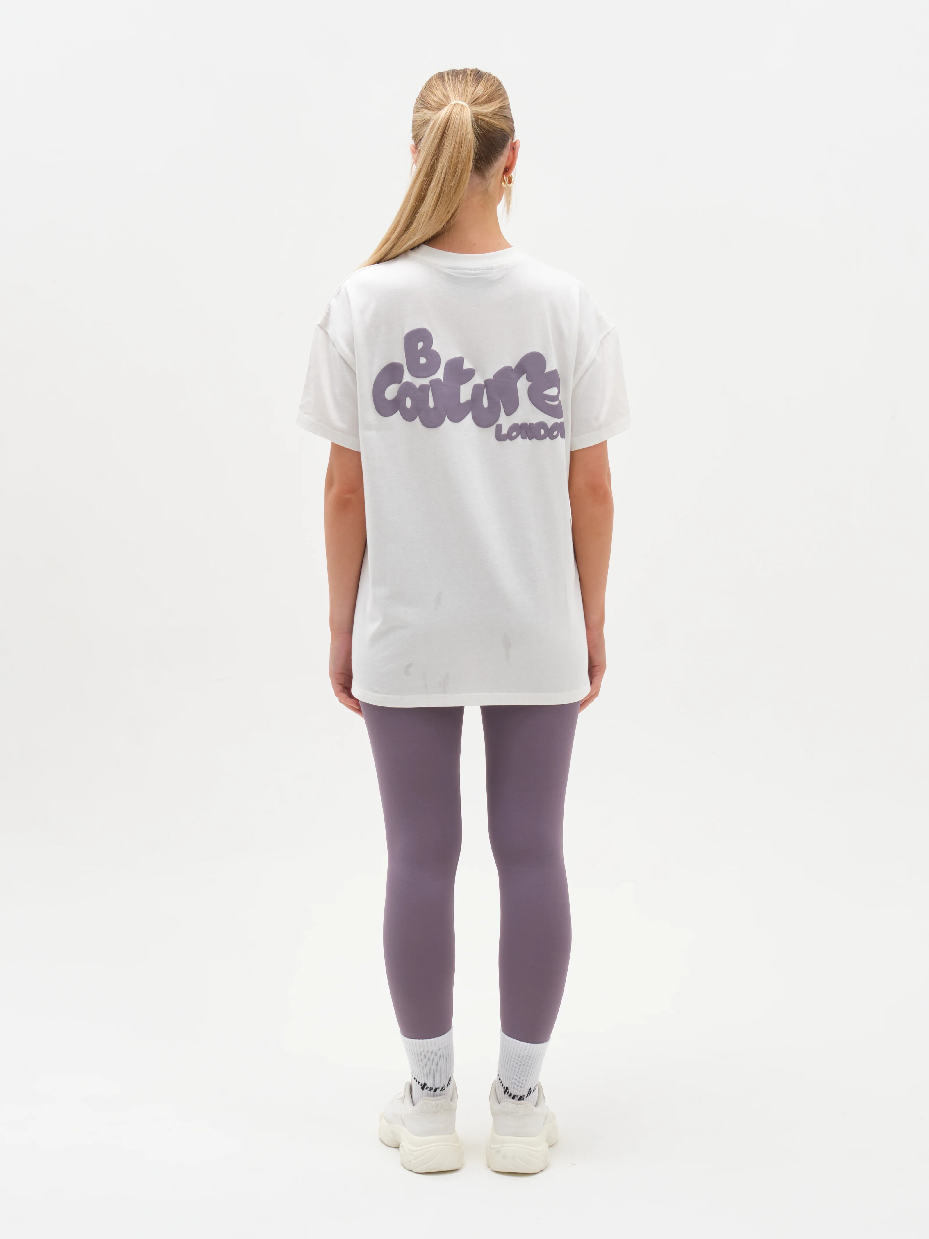 Windsor T-Shirt & Leggings Set - Cream/Violet - Image 5